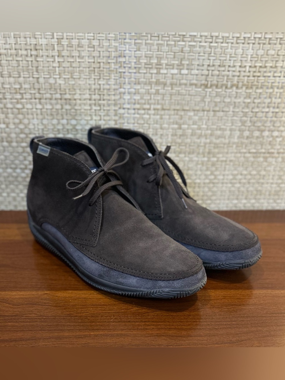 LO.WHITE Upscale Brown & Gray Suede Challenge Chukka Boots Sneakers Italy 11/44